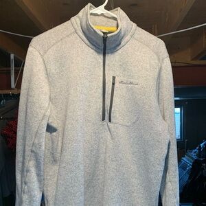 Eddie Bauer Men’s Gray Quarter-Zip Pullover